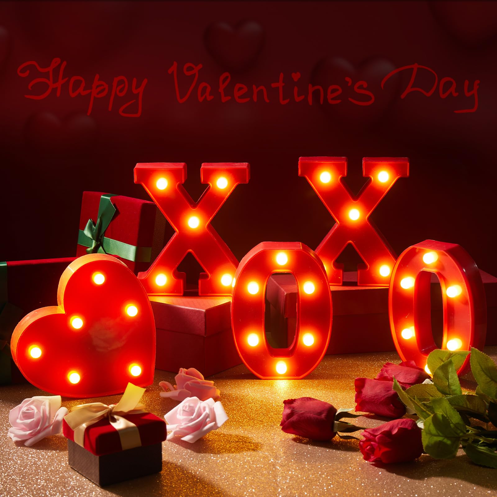 VIHOSE Valentine LED letters on desk for festive home decor