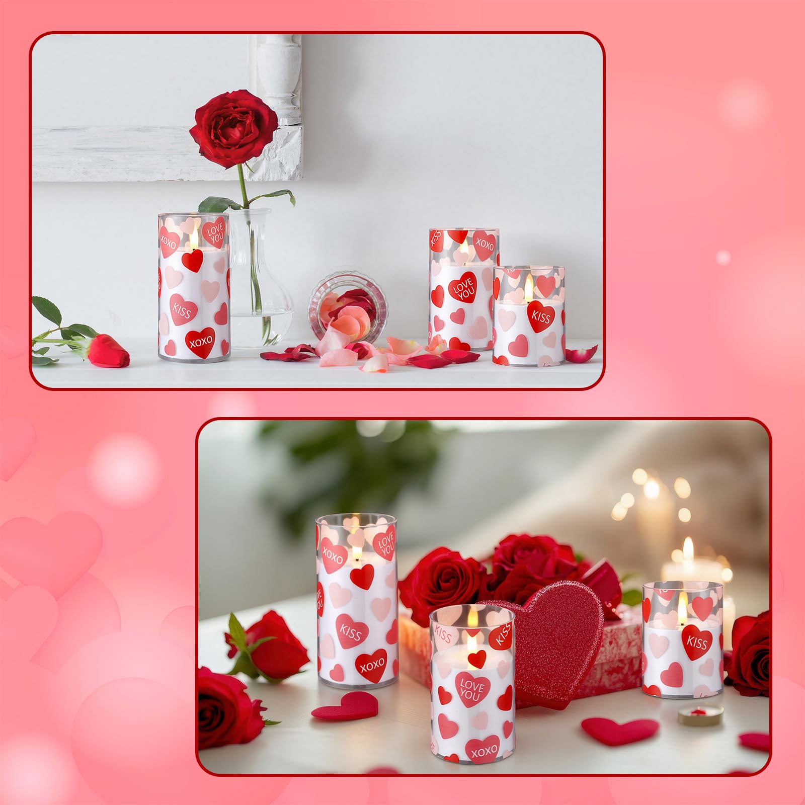 VIHOSE heart candle set suits anniversaries and intimate home gatherings.