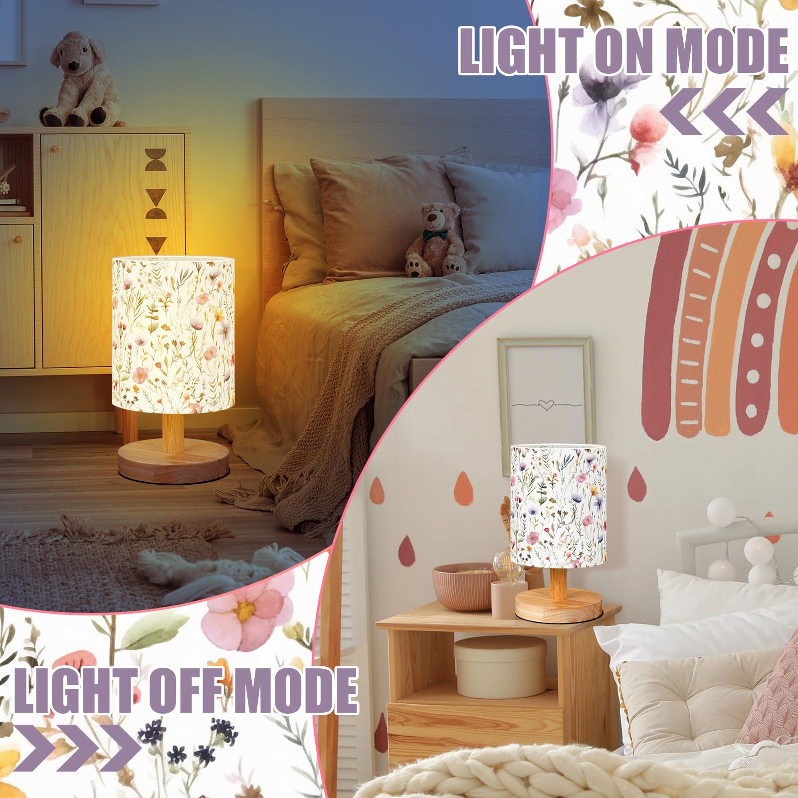 VIHOSE warm bedside lamp creating soothing nighttime atmosphere.