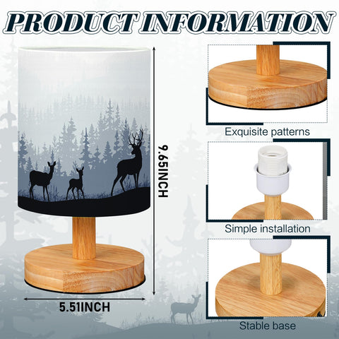VIHOSE wooden base lamp complements desks and tabletops