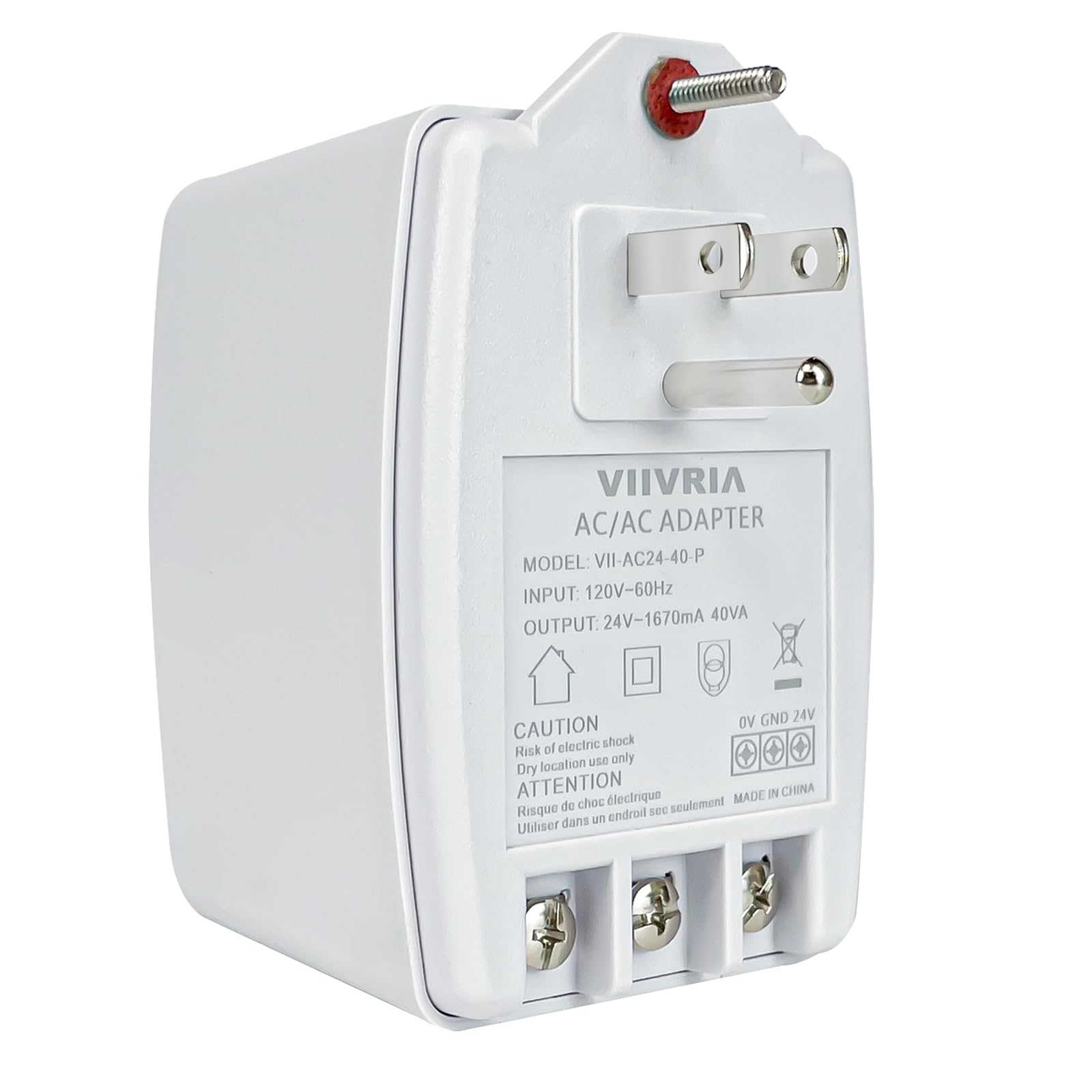 VIIVRIA 24V transformer plug-in mount for quick, secure installation