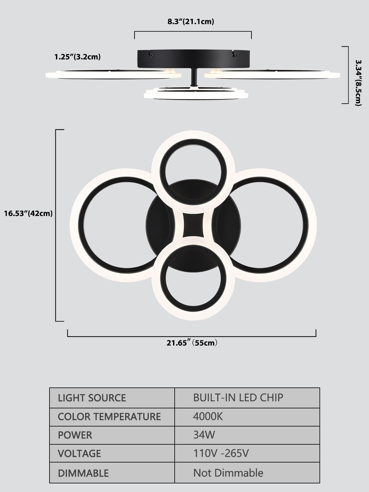 Vikaey bedroom light delivers soft, uniform neutral white light.