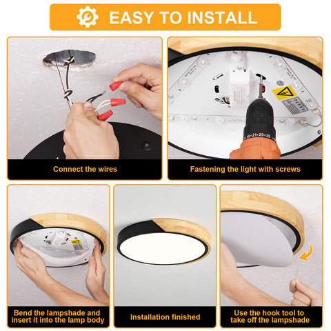 Vikaey black finish round light complements modern decor.
