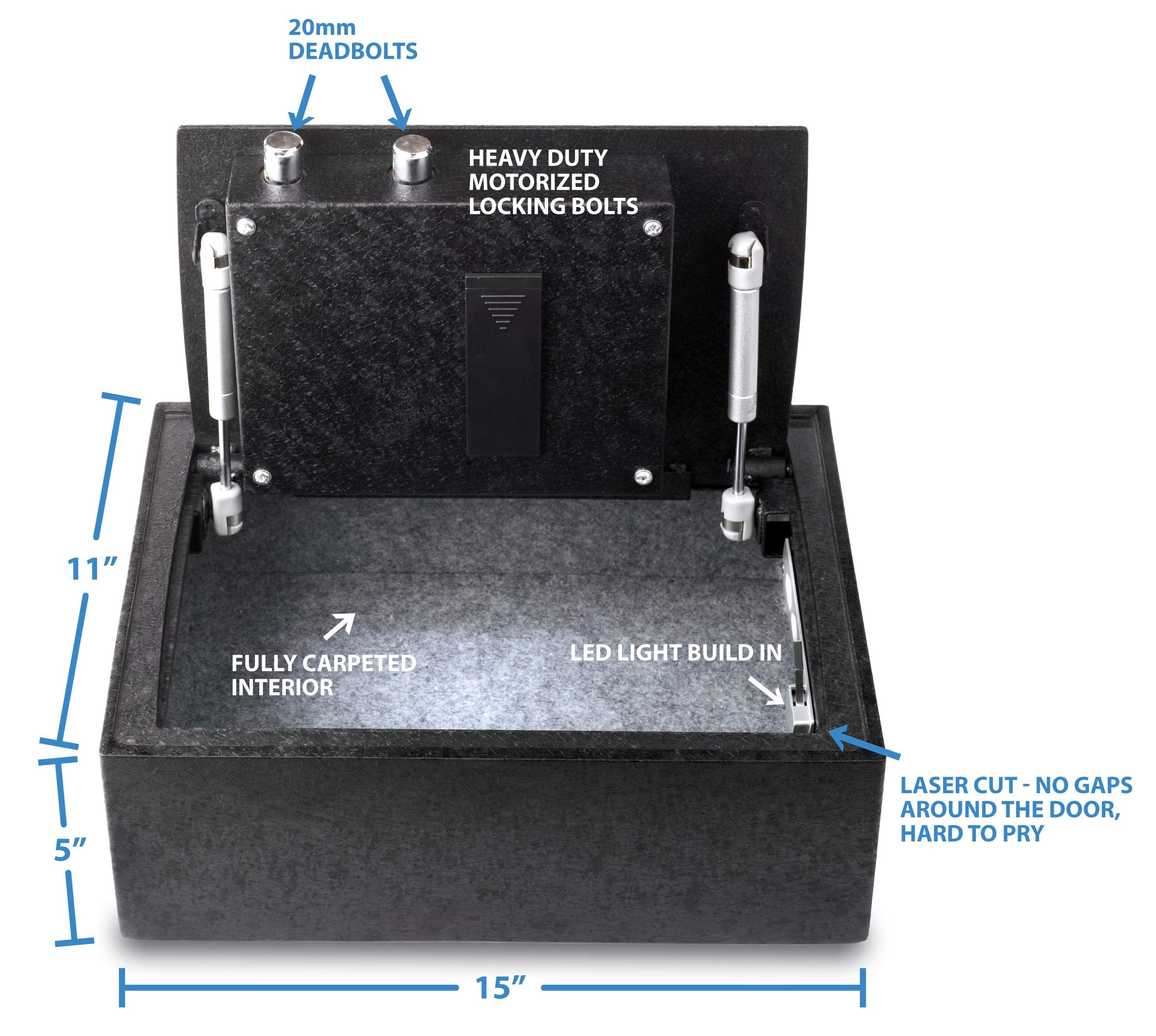 Interior view of VS-14BL showing biometric sensor placement.