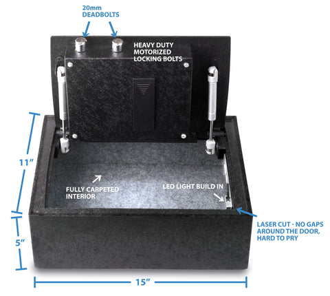 Interior view of VS-14BL showing biometric sensor placement.