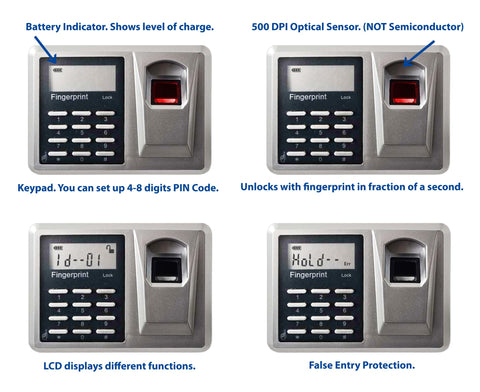Viking VS-52BLXW biometric reader for fast entry