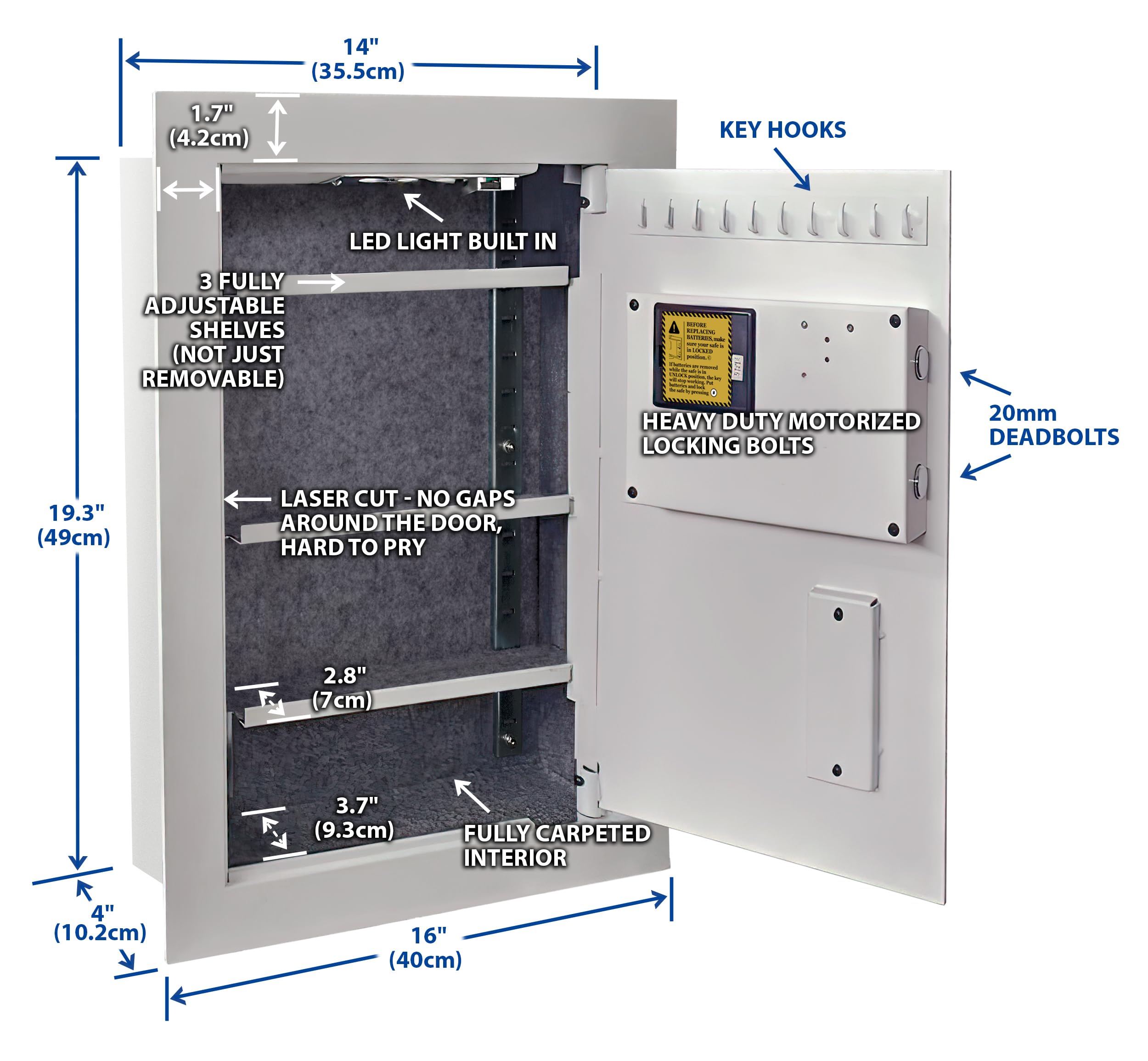 Inside view of VS-52BLXW with built-in LED lighting