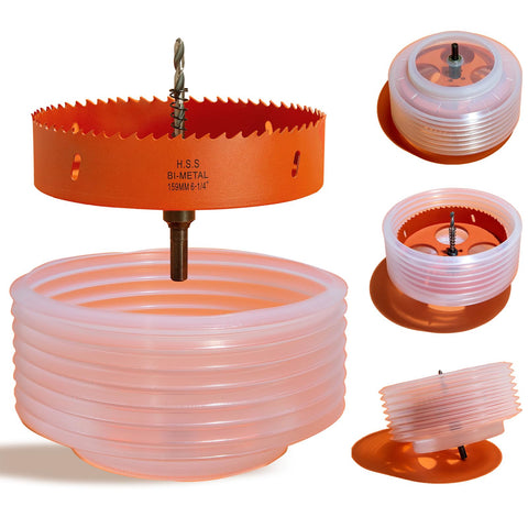VIKITON 6-1/4 inch hole saw with dust bowl for clean ceiling cuts and dust control