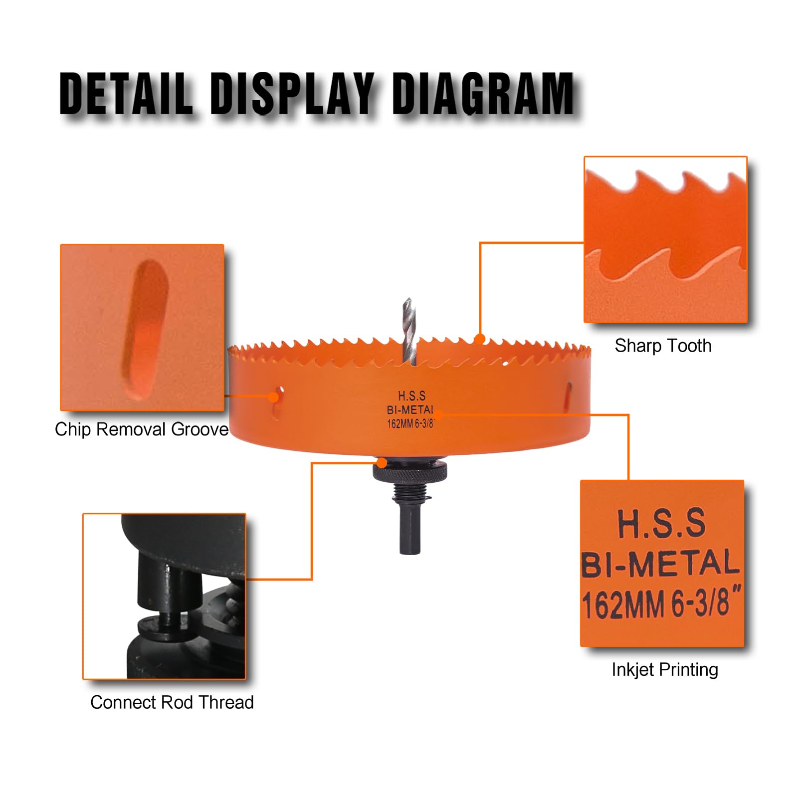 VIKITON hole saw in use on metal and wood for smooth, round holes.