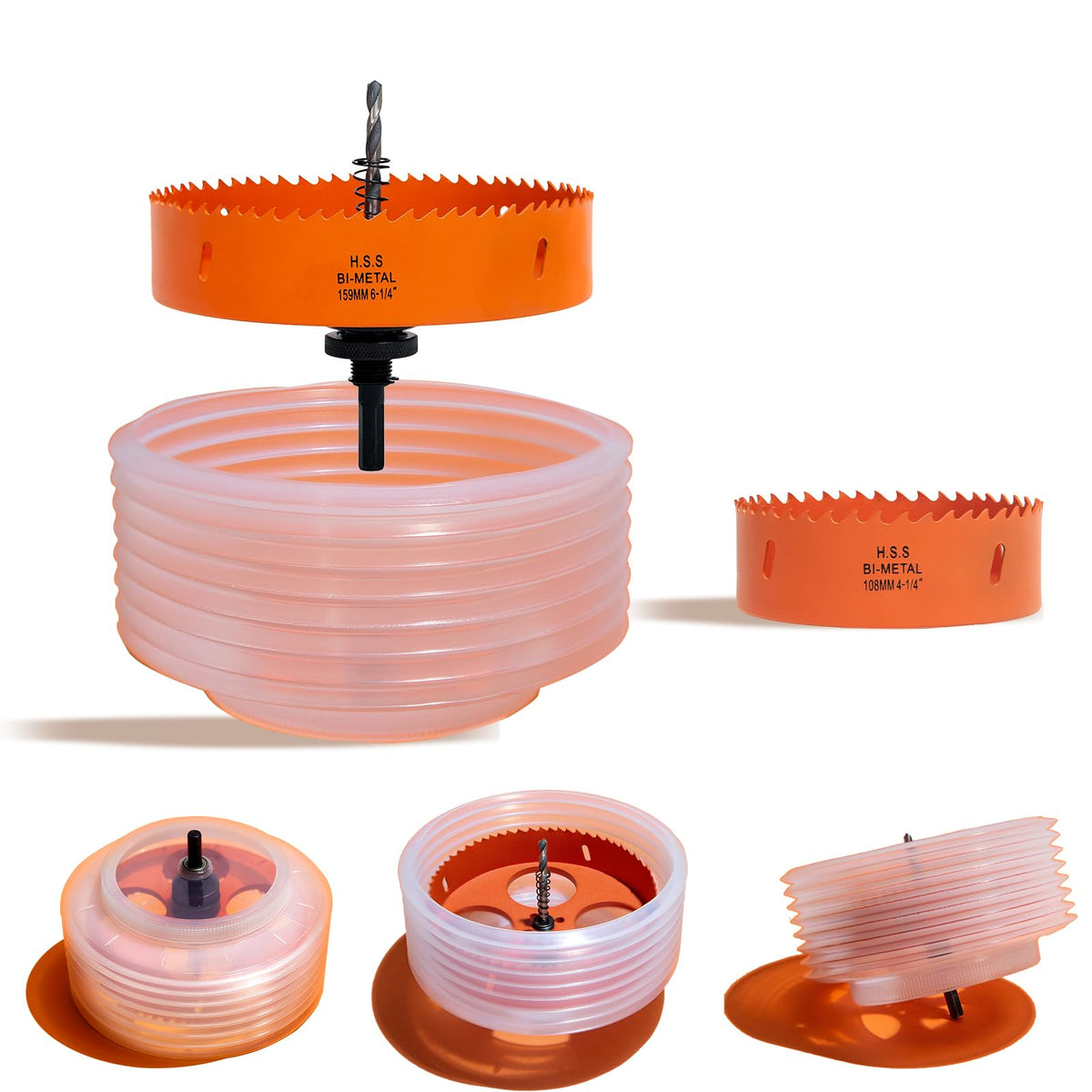 VIKITON dust bowl with hole saw captures dust for clean drywall drilling.