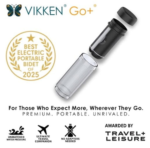 VIKKEN Go+ Max Travel Bidet side handheld view showing easy control