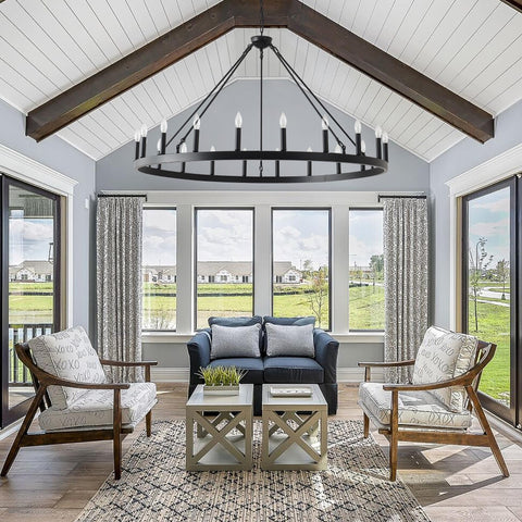 Viksroeo wagon wheel chandelier includes easy-installation hardware and instructions