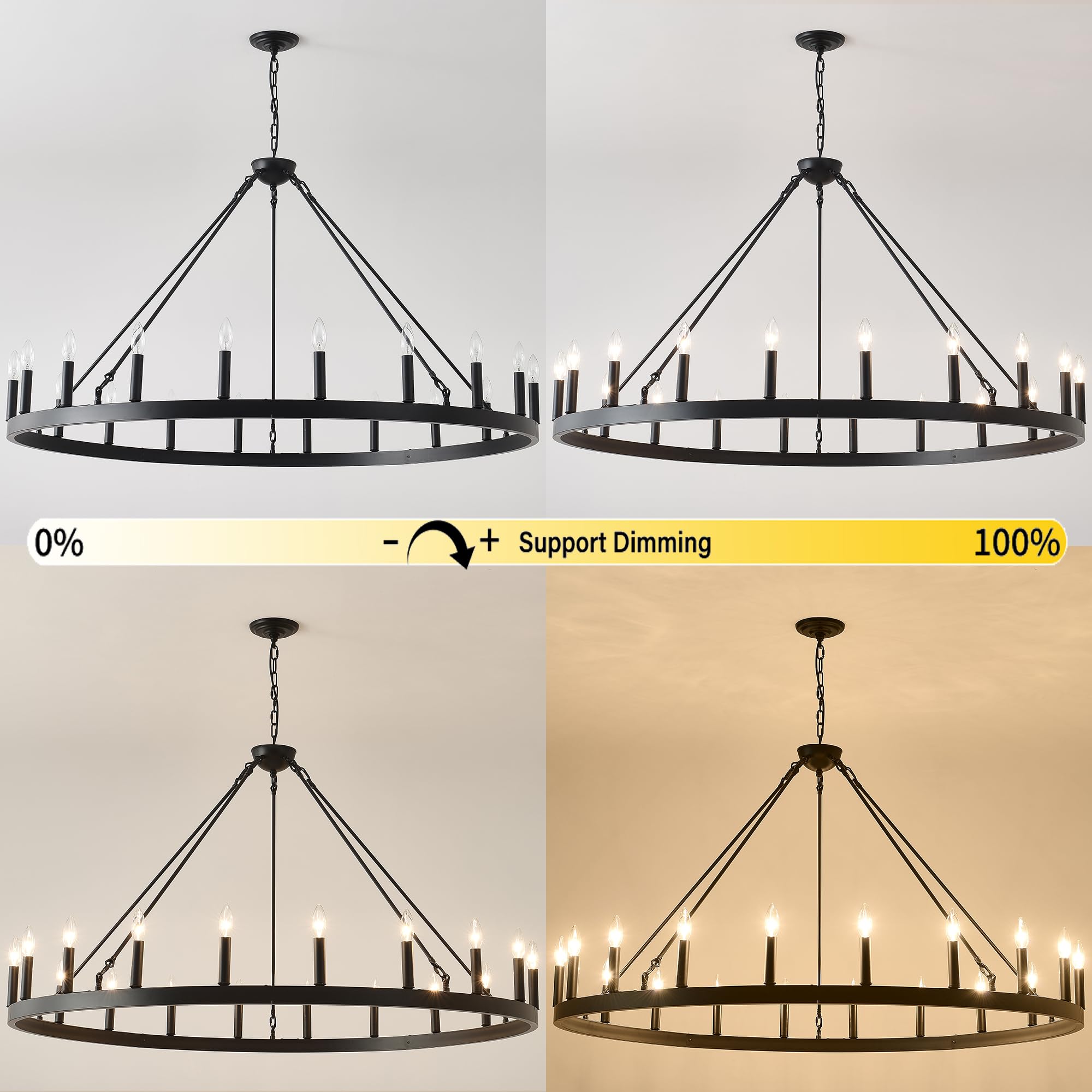 Viksroeo wagon wheel chandelier suitable for outdoor porch spaces