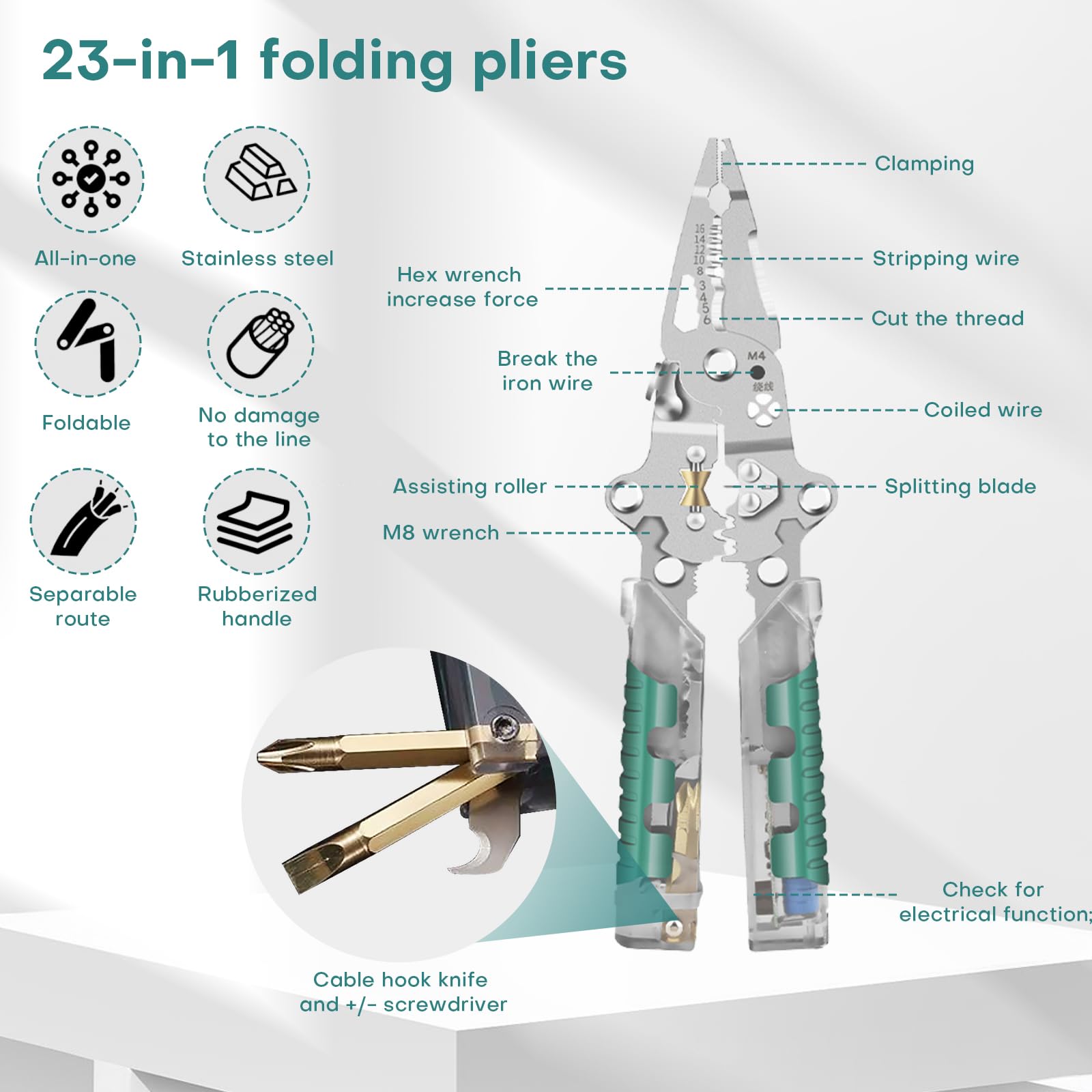 Vilenga precision stripping and cutting blade handles multiple gauges