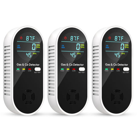Vilfet 4-in-1 detector front view showing compact plug-in design for home use