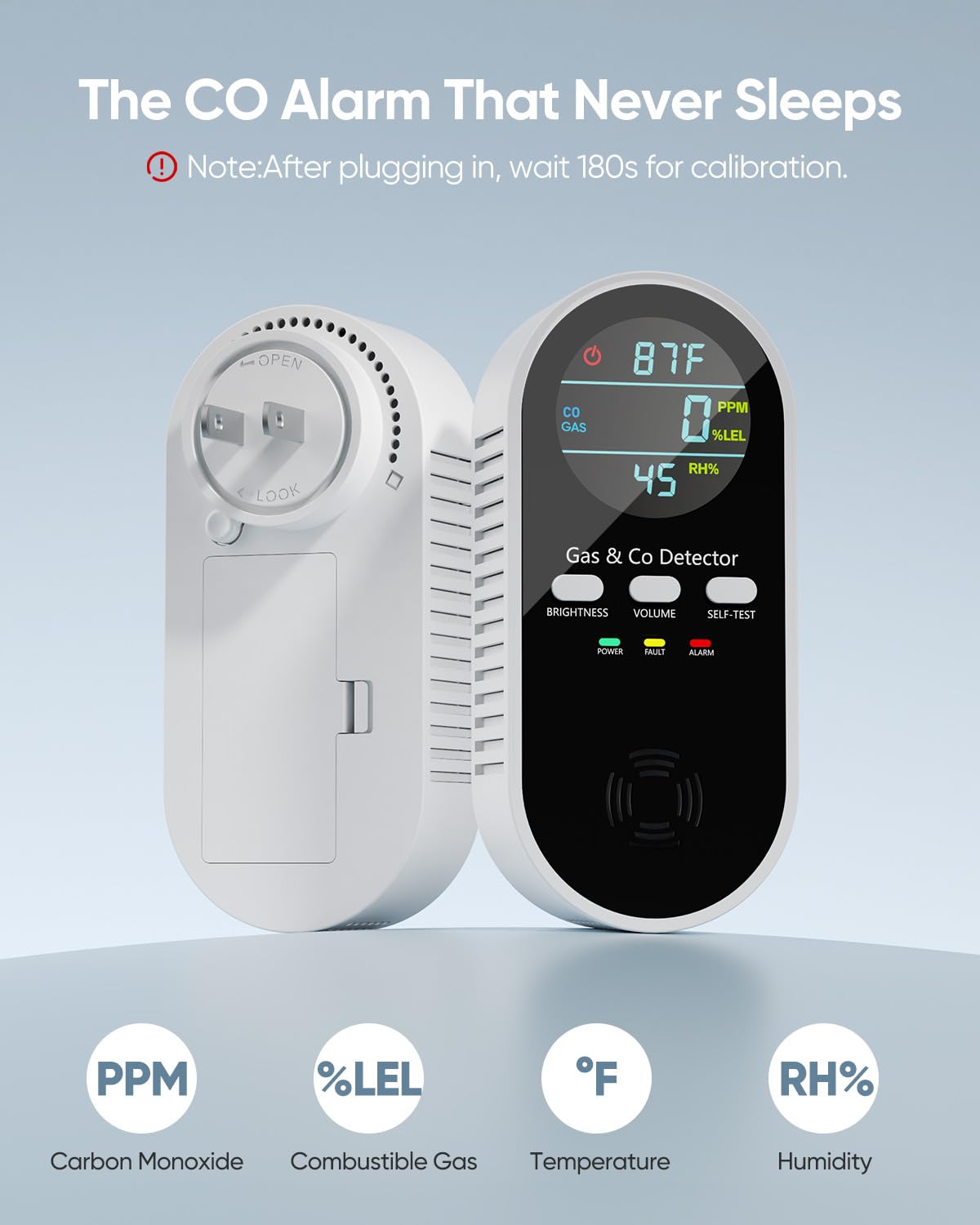 Vilfet 5-in-1 detector alarm indicator with flashing lights for quick alerts.