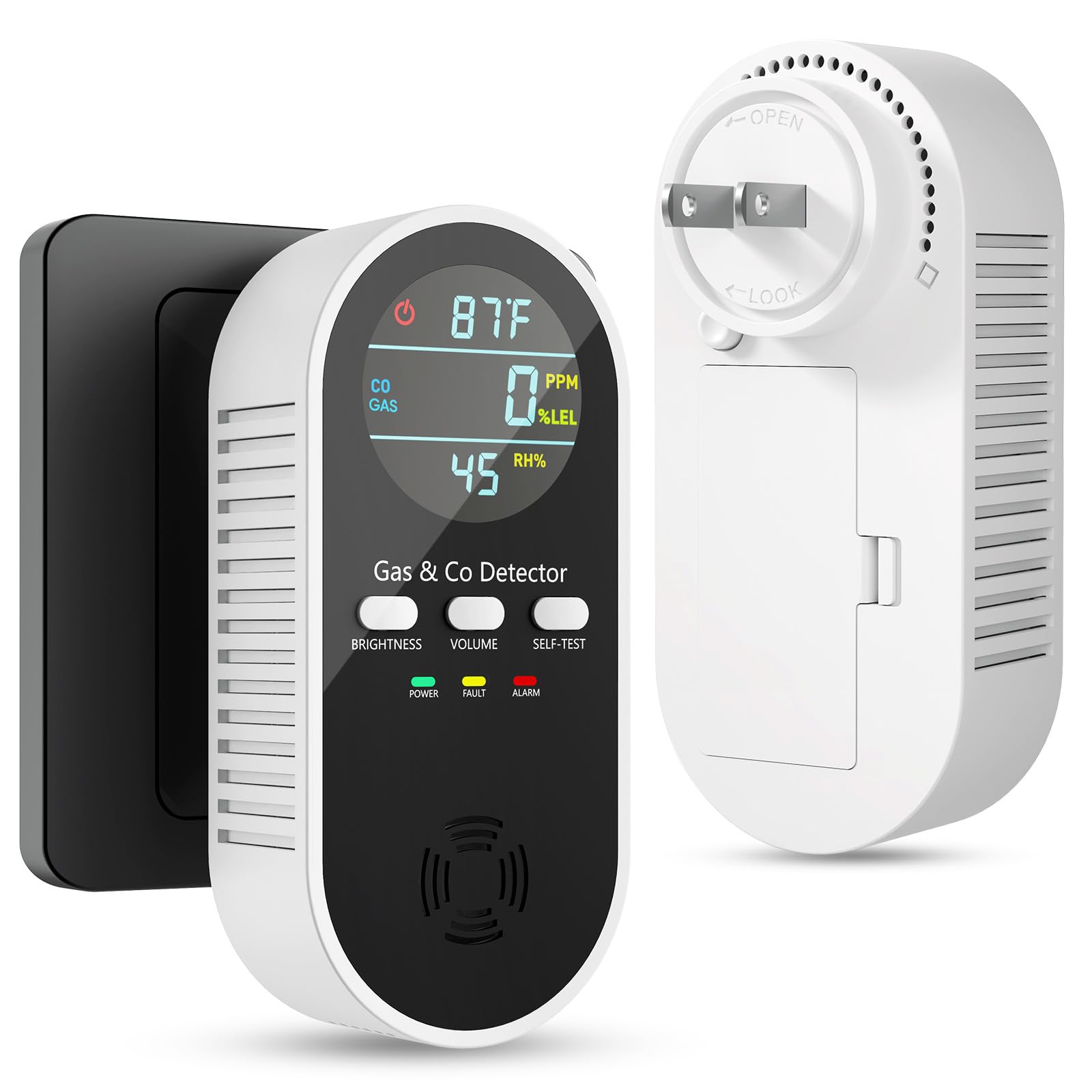 Vilfet 5-in-1 detector front view with HD display for real-time monitoring.