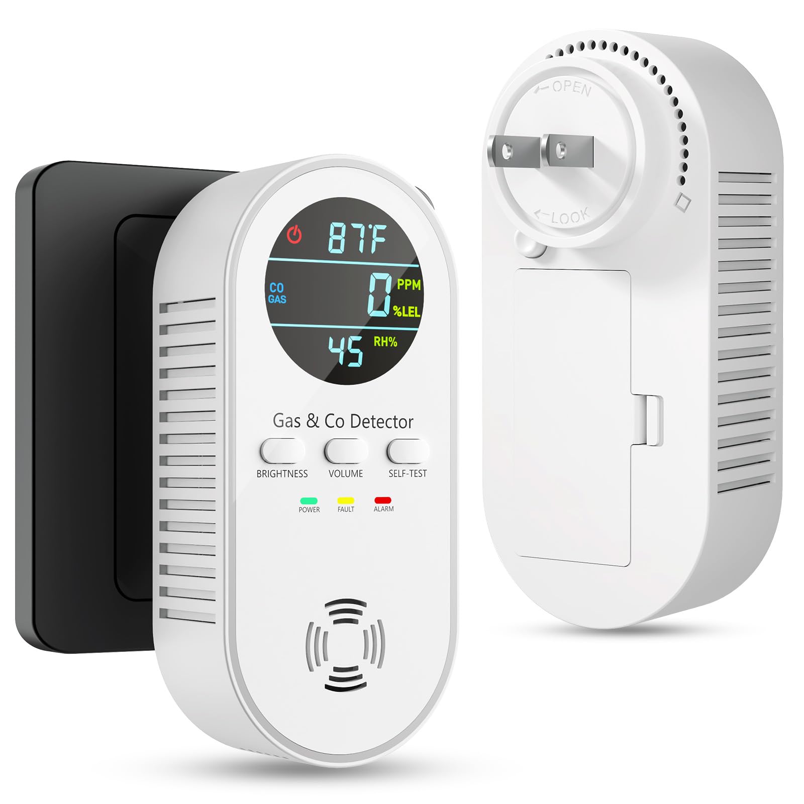 Vilfet 5-in-1 detector with HD display shows CO and gas readings at a glance.