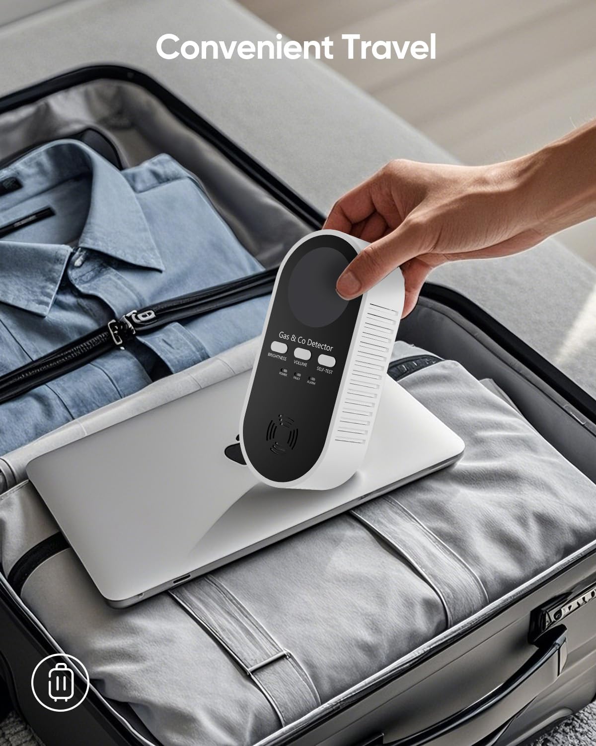 Vilfet 5-in-1 detector temperature and humidity screen for environment tracking.