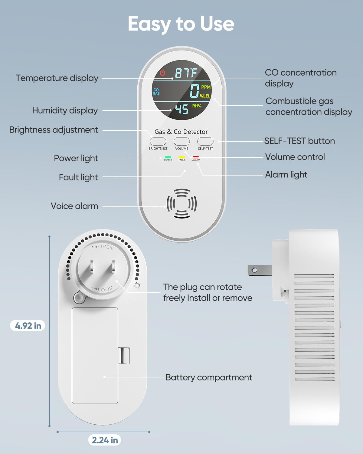 Vilfet battery backup 9V keeps alarms alive during power failures.