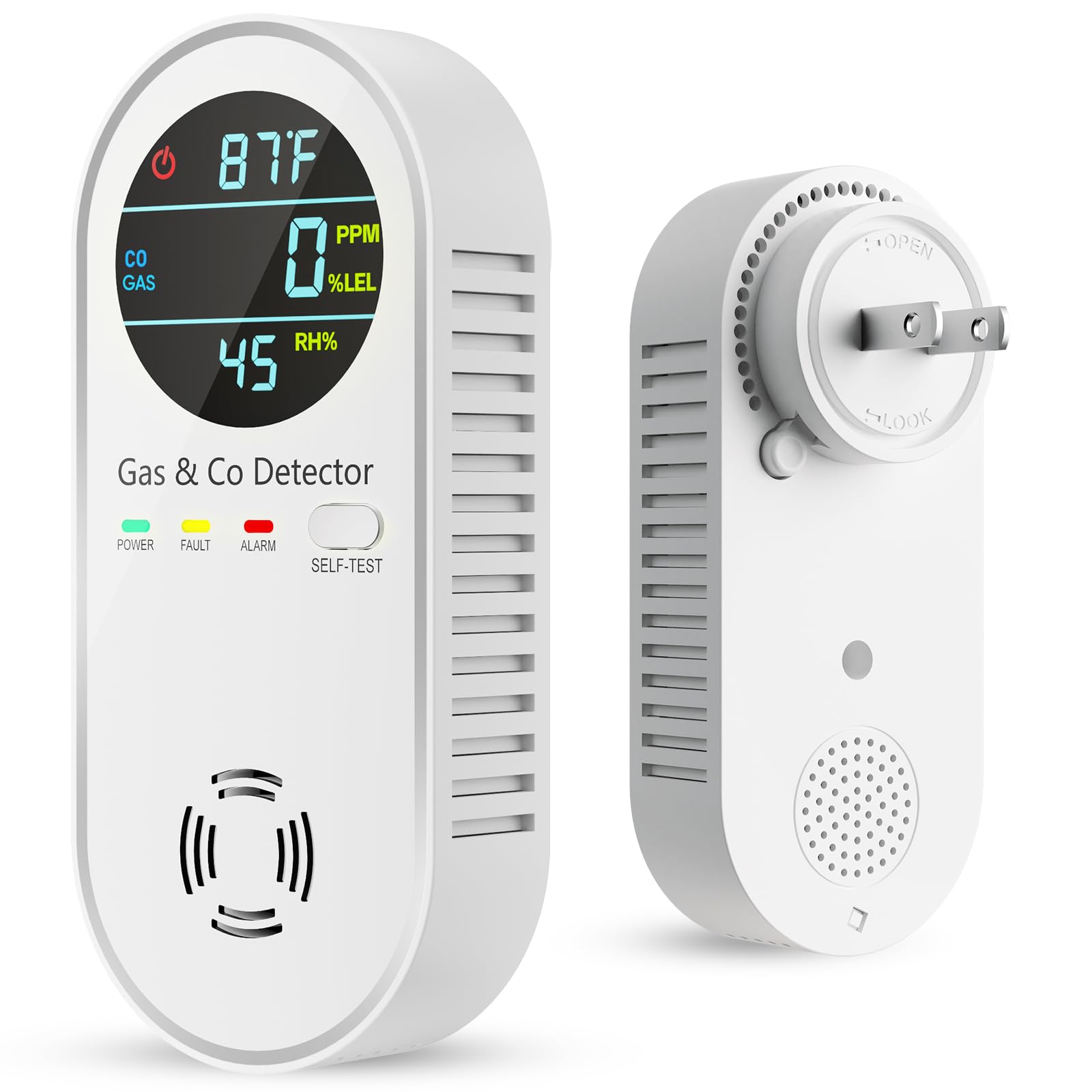 Vilfet carbon monoxide and gas detector with LCD display for real-time readings.