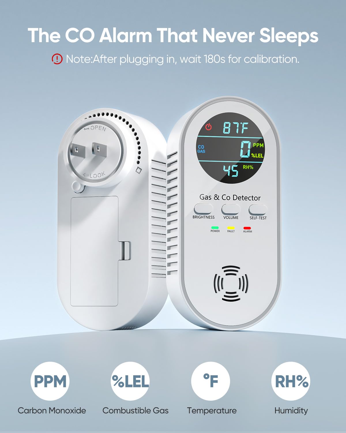 Vilfet CO detector provides real-time gas monitoring for safer home environments.
