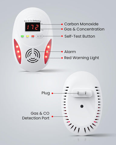 Vilfet dual alarm with red light indicator displayed during alert.