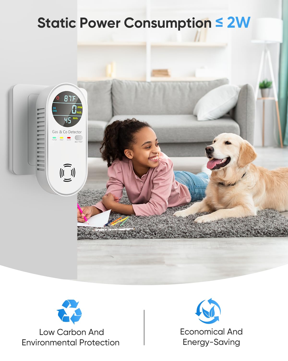Vilfet dual alarms provide audible and visual alerts for gas safety.