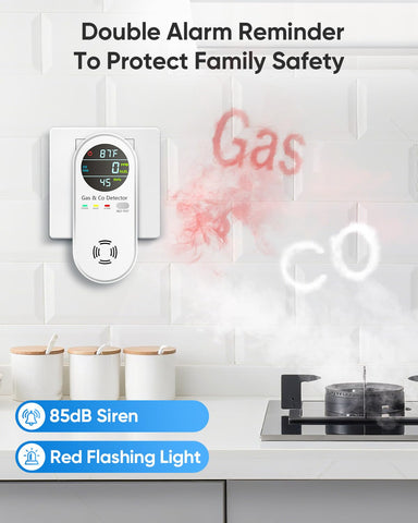 Vilfet detector’s dual alarms with red light flash for clear warnings.