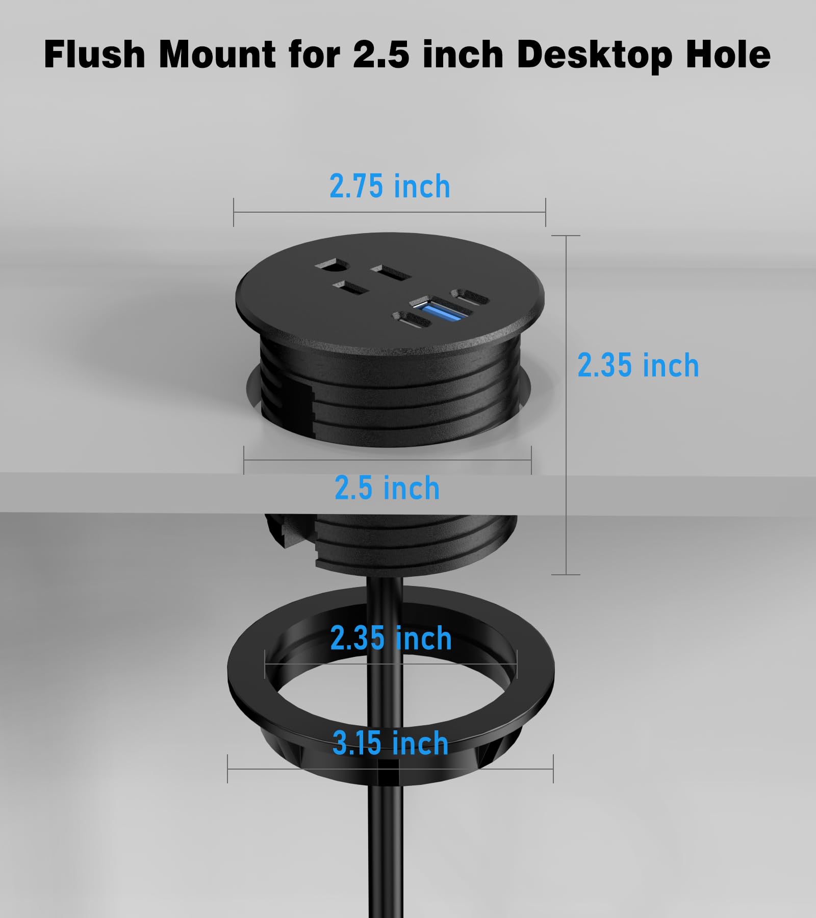 VILONG Desk Grommet used in a conference room for convenient power access