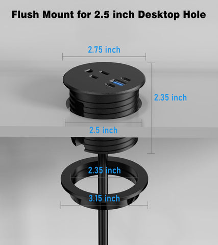 VILONG Desk Grommet used in a conference room for convenient power access