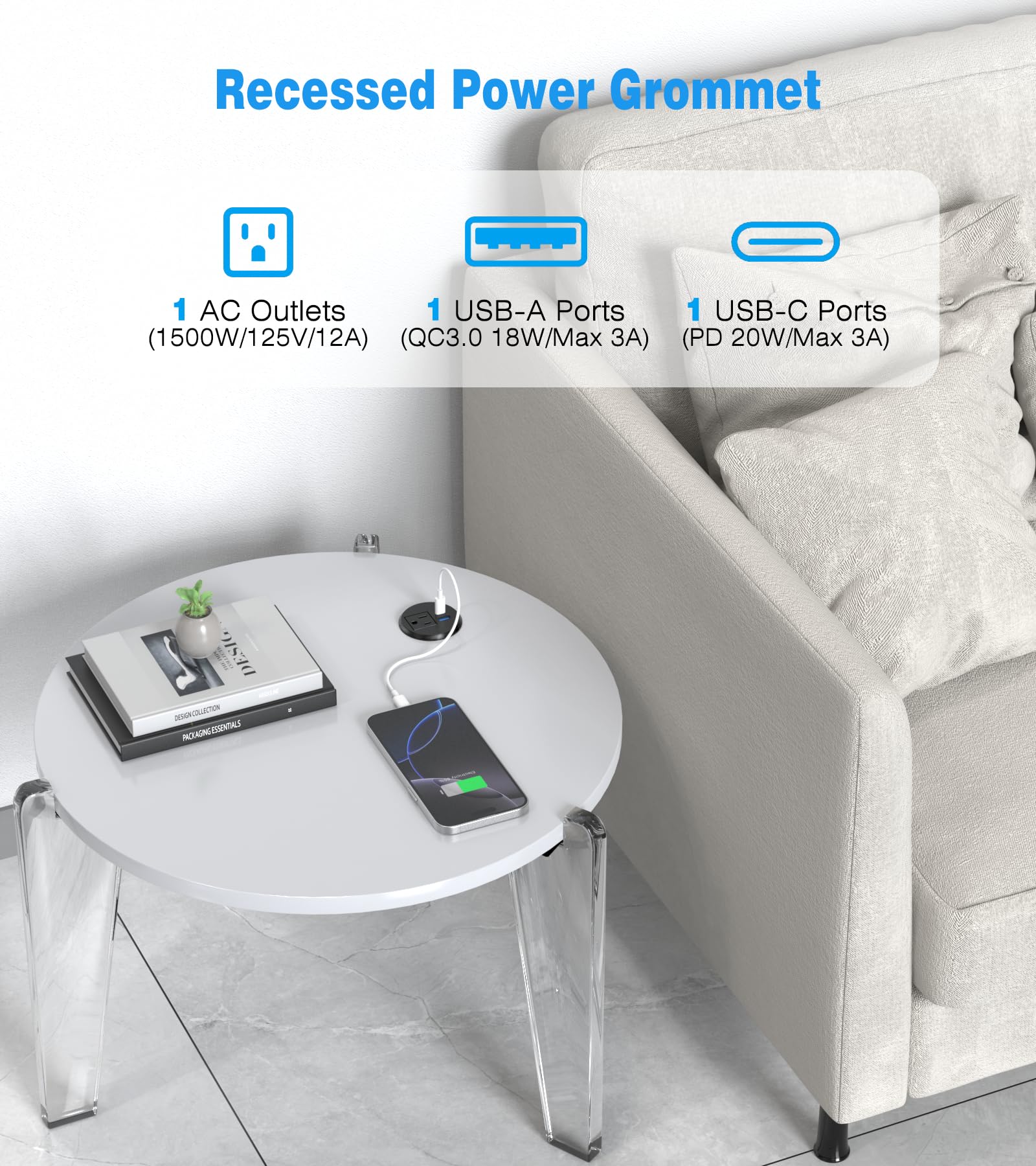Vilong USB-C PD 20W port close-up for fast charging