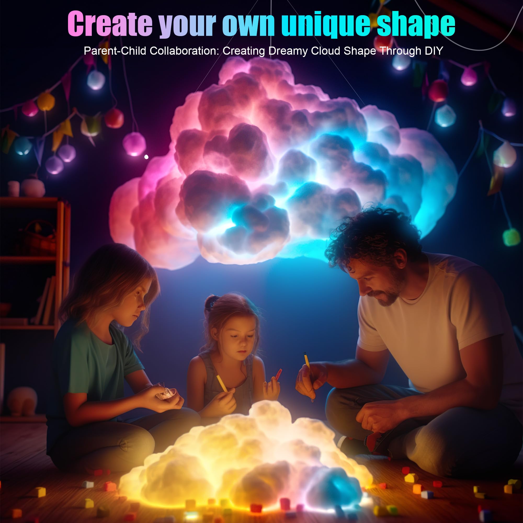 ViLSOM LED cloud light customizable shape for creative home decor