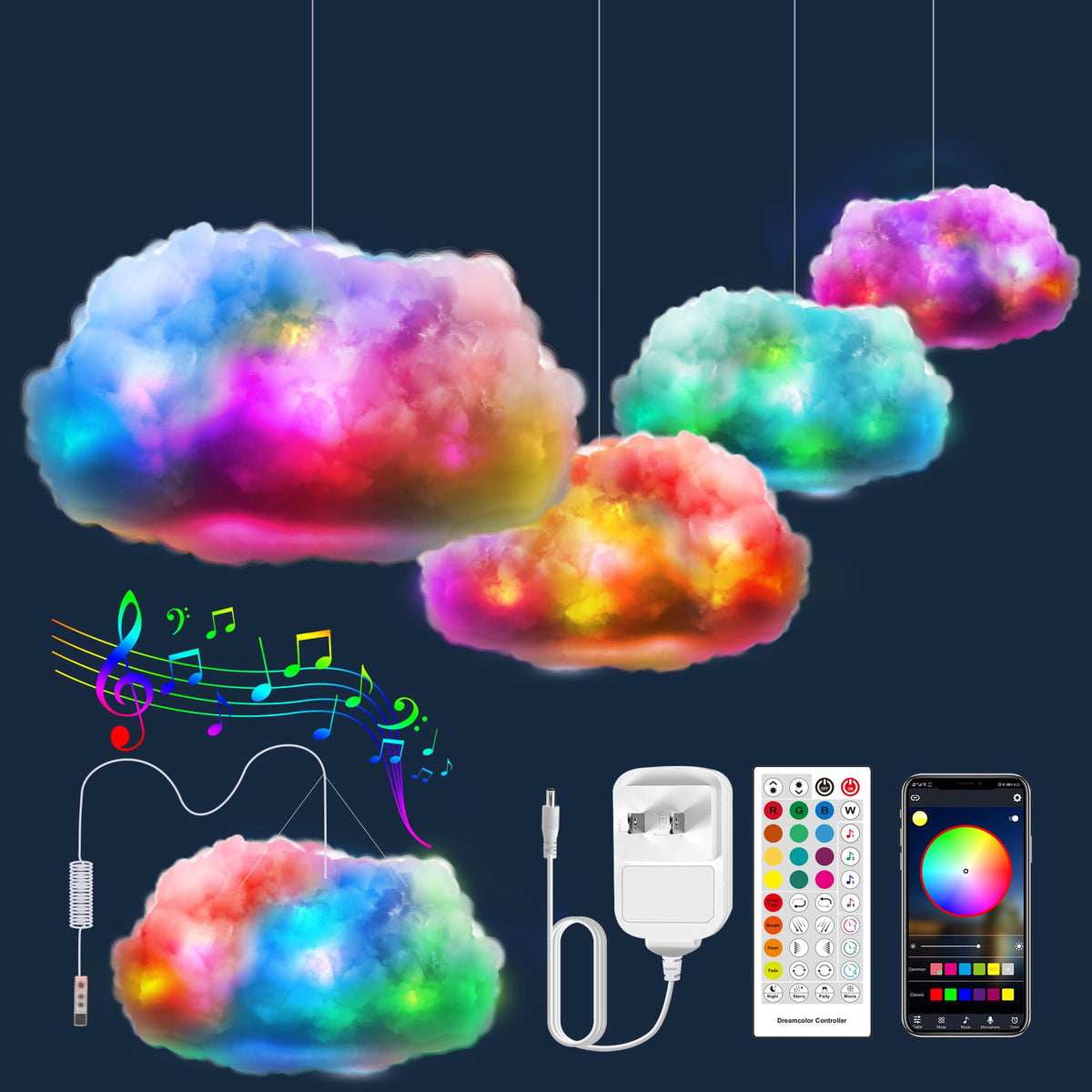 ViLSOM LED cloud light with soft glow creates cozy bedroom ambiance
