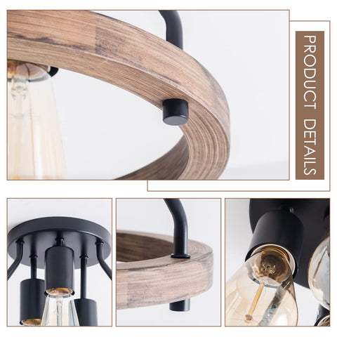 Viluxy retro wood circle frame detail showcasing rustic charm