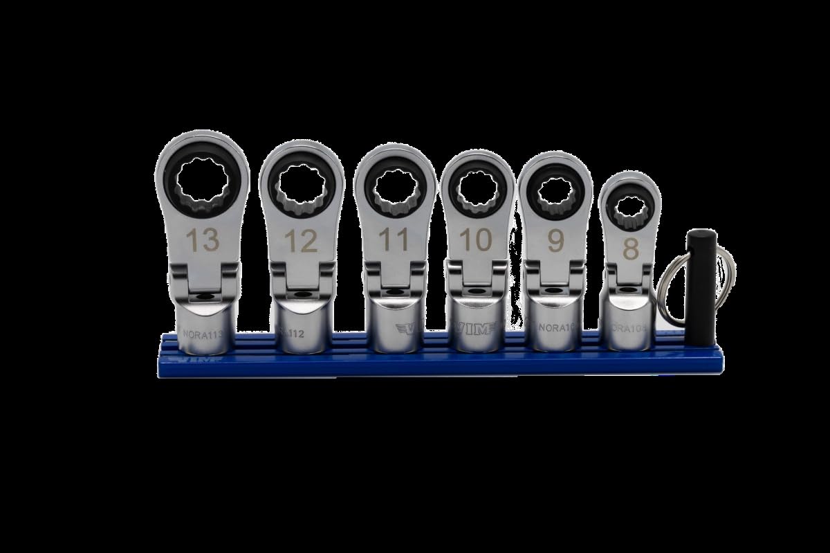 VIM 6-piece nano flex offset ratcheting attachment set for tight-access 3/8 drive tasks.