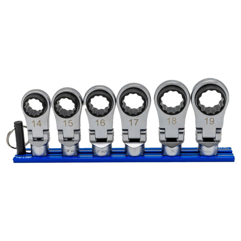 VIM Nano Flex offset attachments pivoting to reach tight spaces in automotive work.