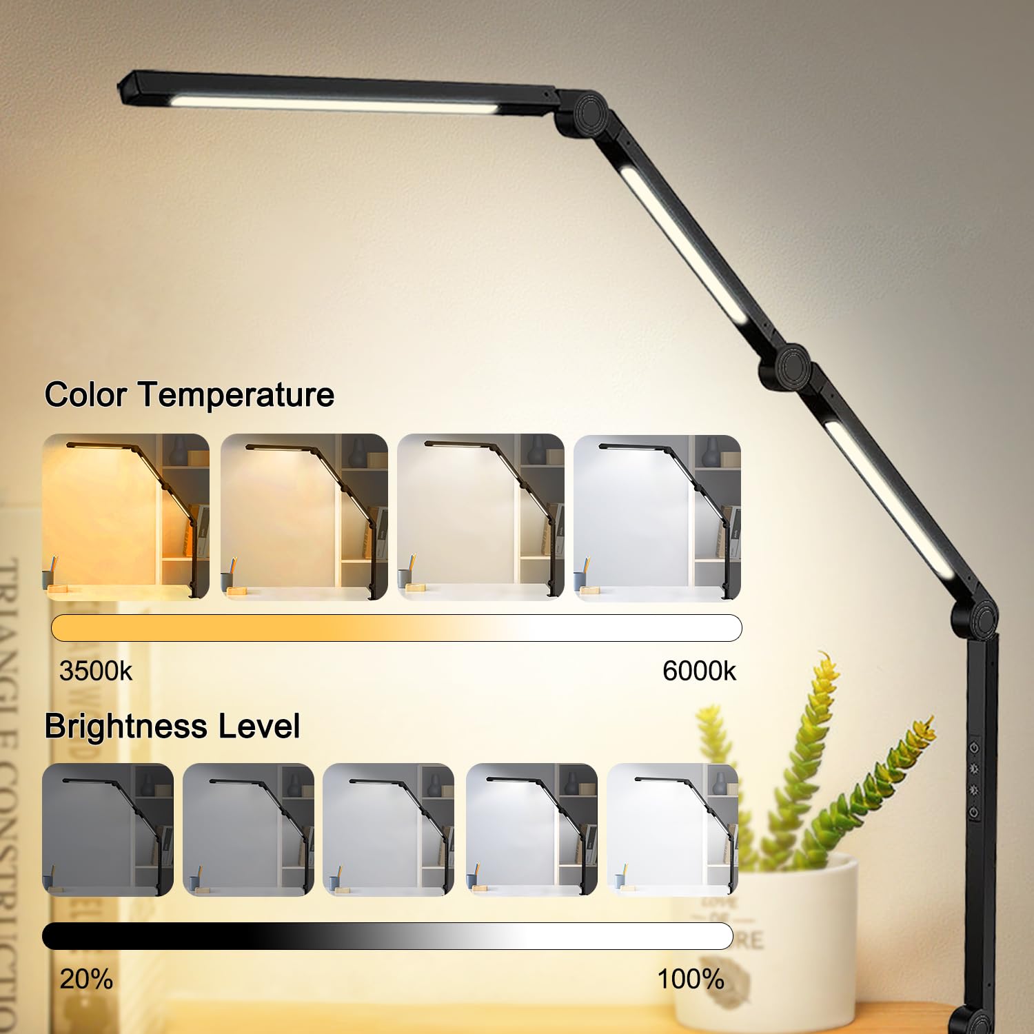 Vimeepro LED lamp showcases four color temperatures for diverse tasks.