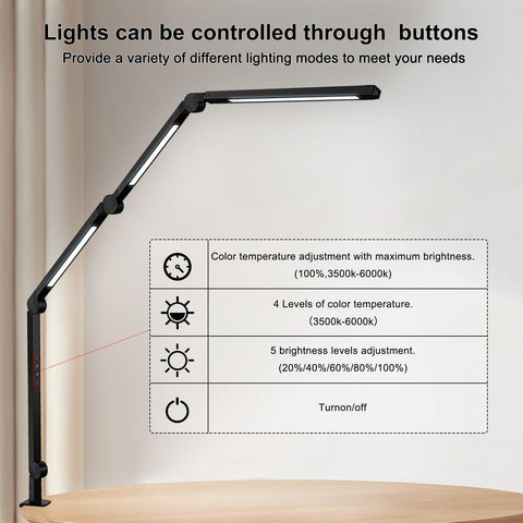 Vimeepro lamp metal clamp base provides stable placement on any surface.