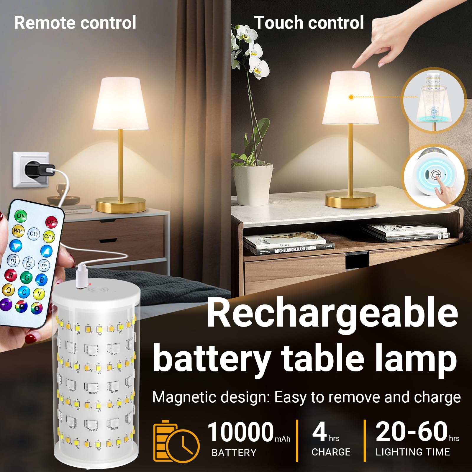 Vimhou 10000mAh battery powered lamp suitable for long use.