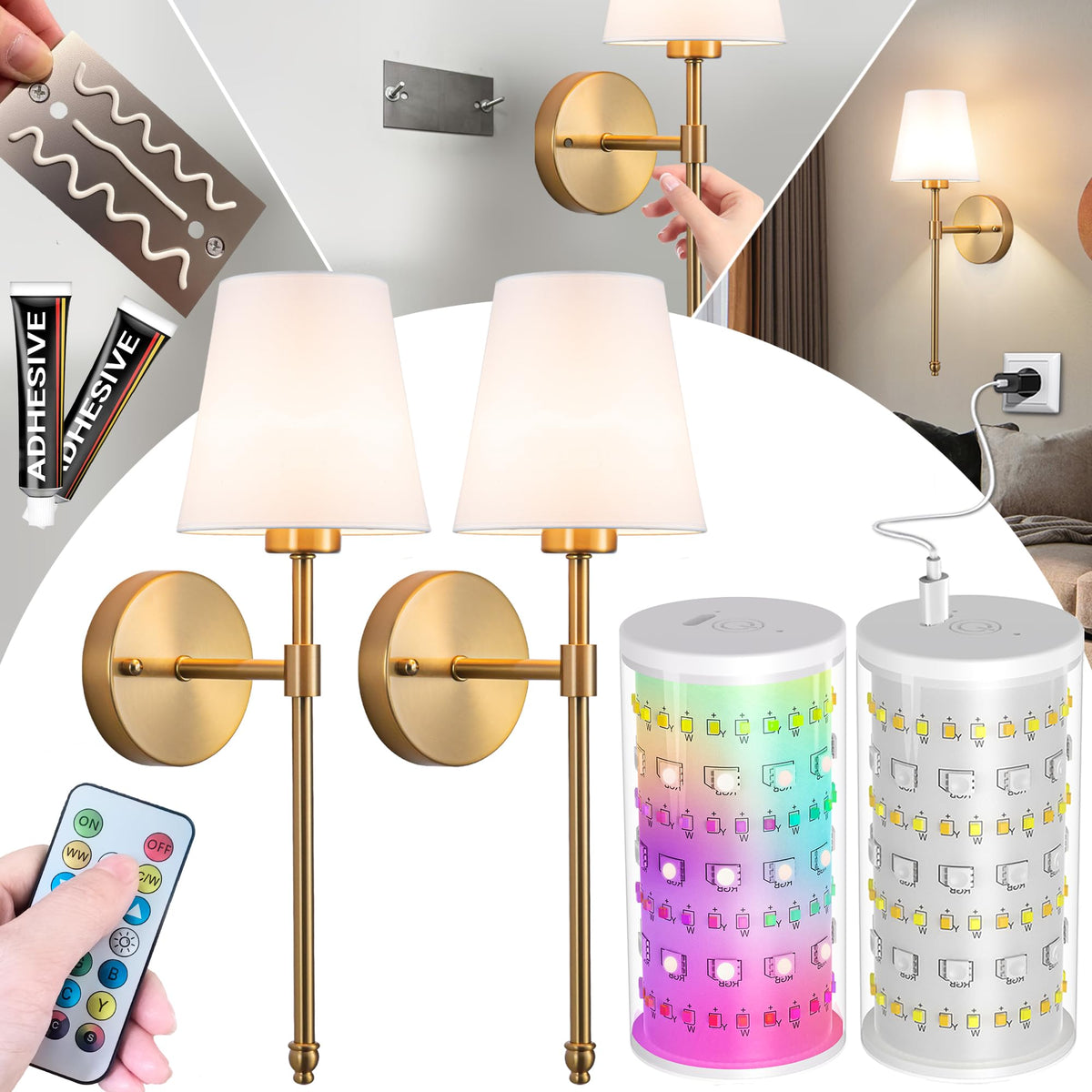 Vimhou white shade sconce for a soft ambient bedroom glow.