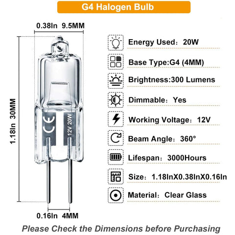 Vinaco G4 bulb 12V dimmable for mood-adjustable lighting.