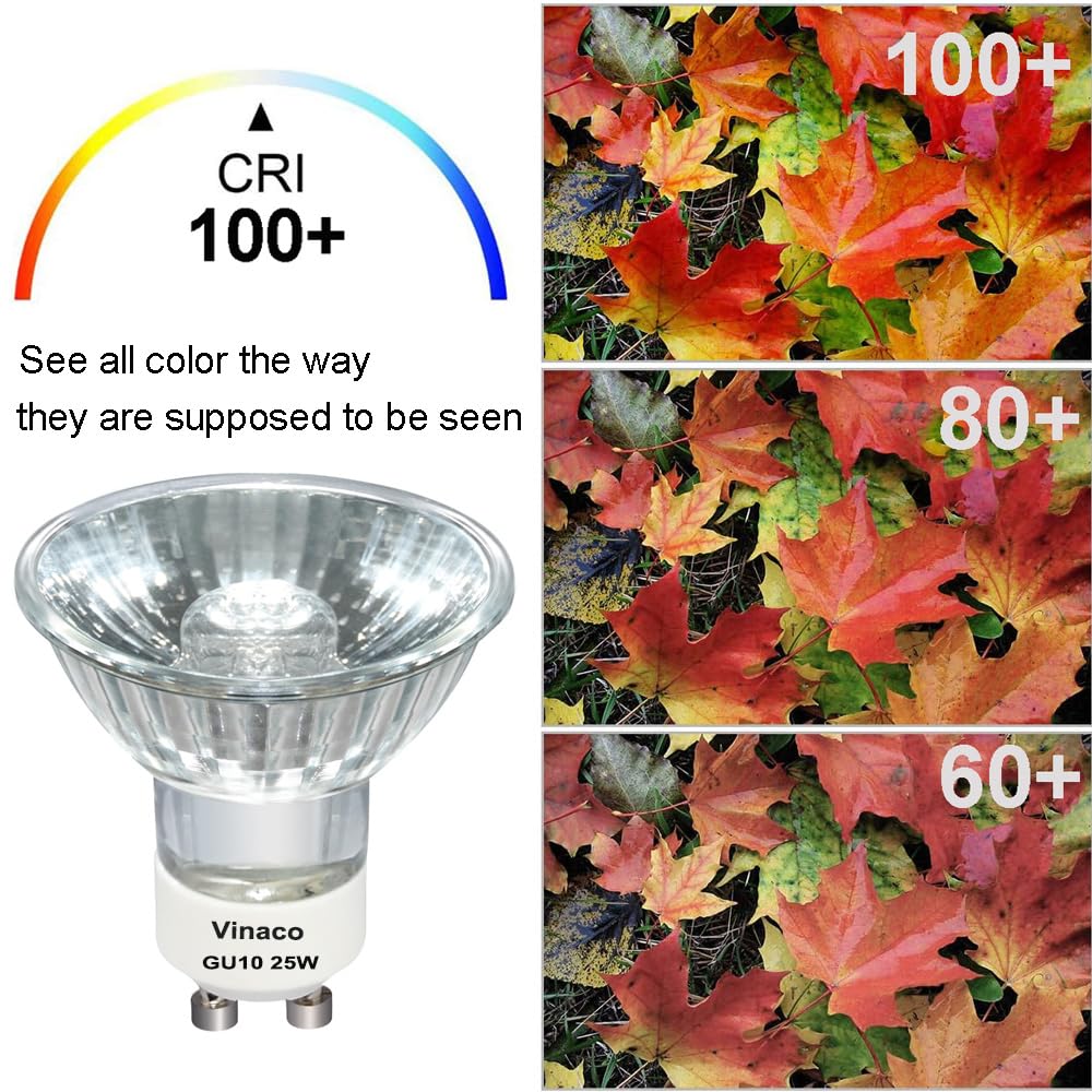 Vinaco GU10 120V 25W bulb six-pack display for convenient replacements