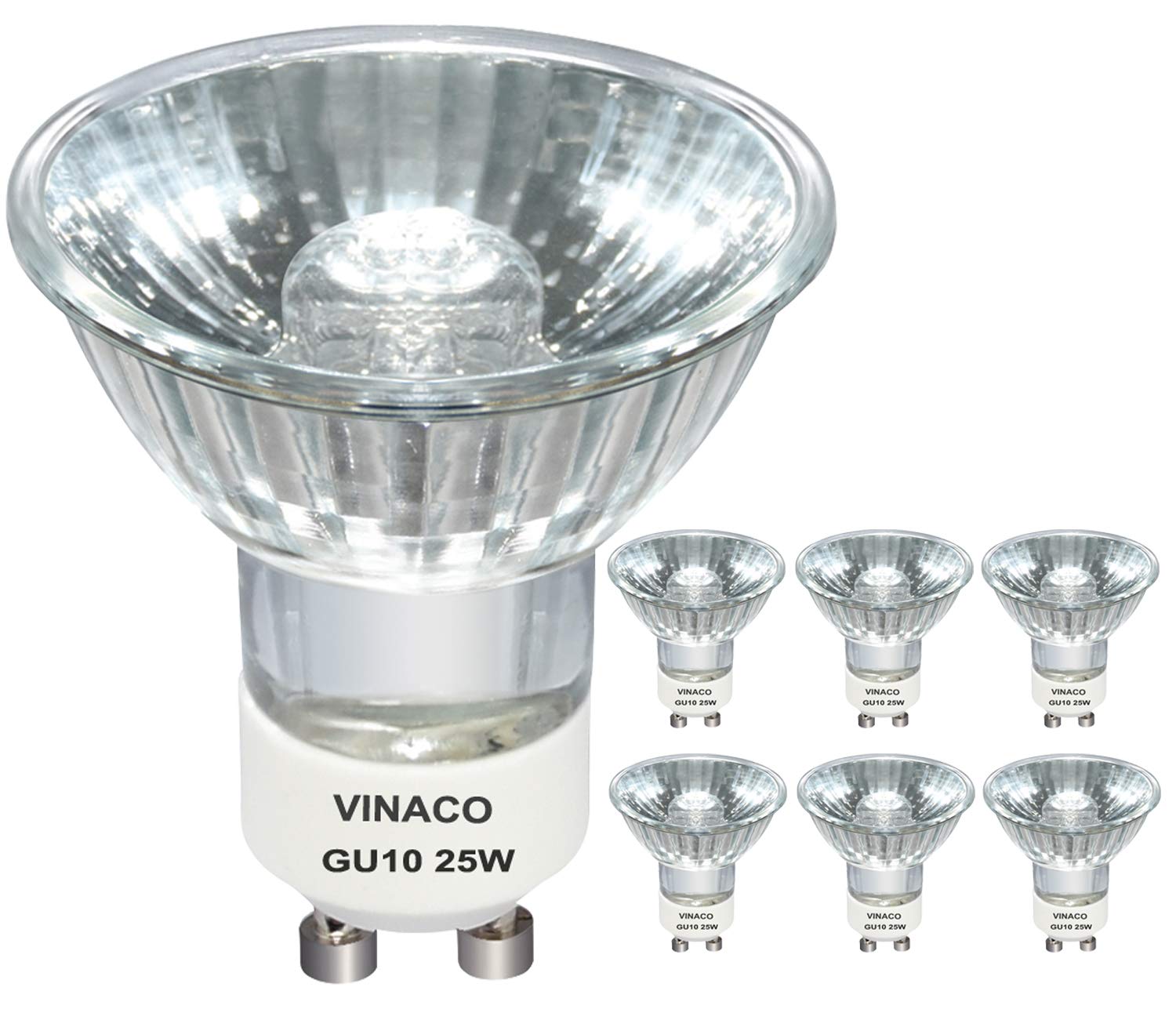 Vinaco GU10 120V 25W bulb front view, ideal for candle warmers and wax melters