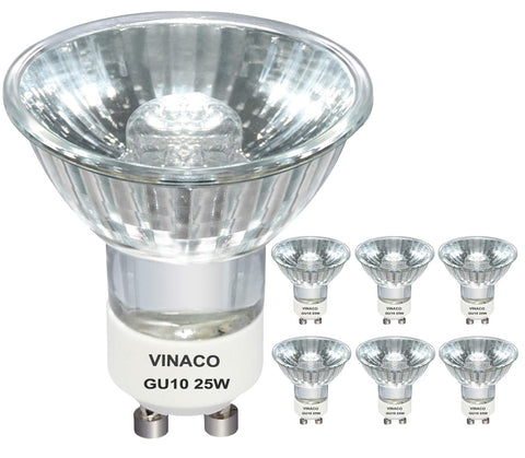 Vinaco GU10 120V 25W bulb front view, ideal for candle warmers and wax melters