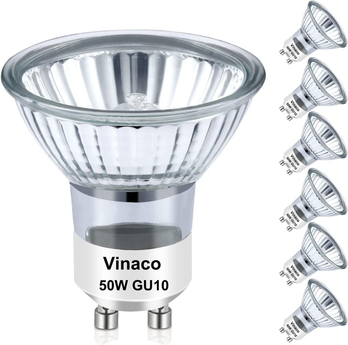Vinaco GU10 halogen bulb with glass cover improves track lighting ambience.