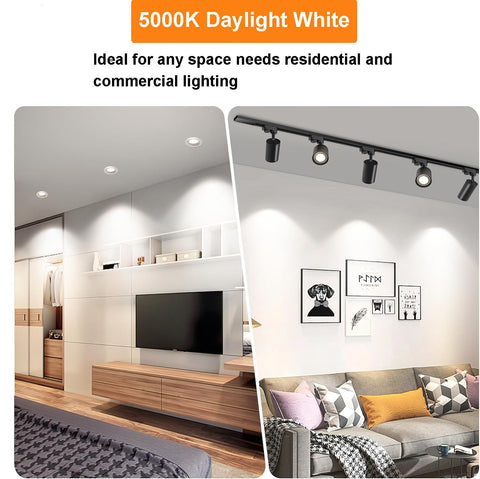 Vinaco GU10 LED bulbs in a track lighting setup for bright focus