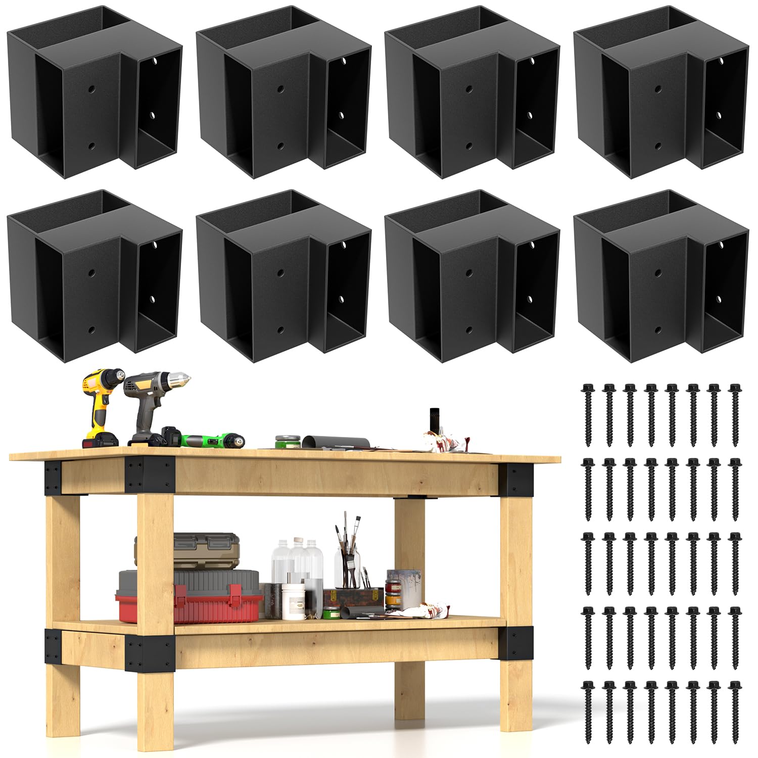 VINAHAND 8-bracket corner kit for sturdy DIY projects and builds