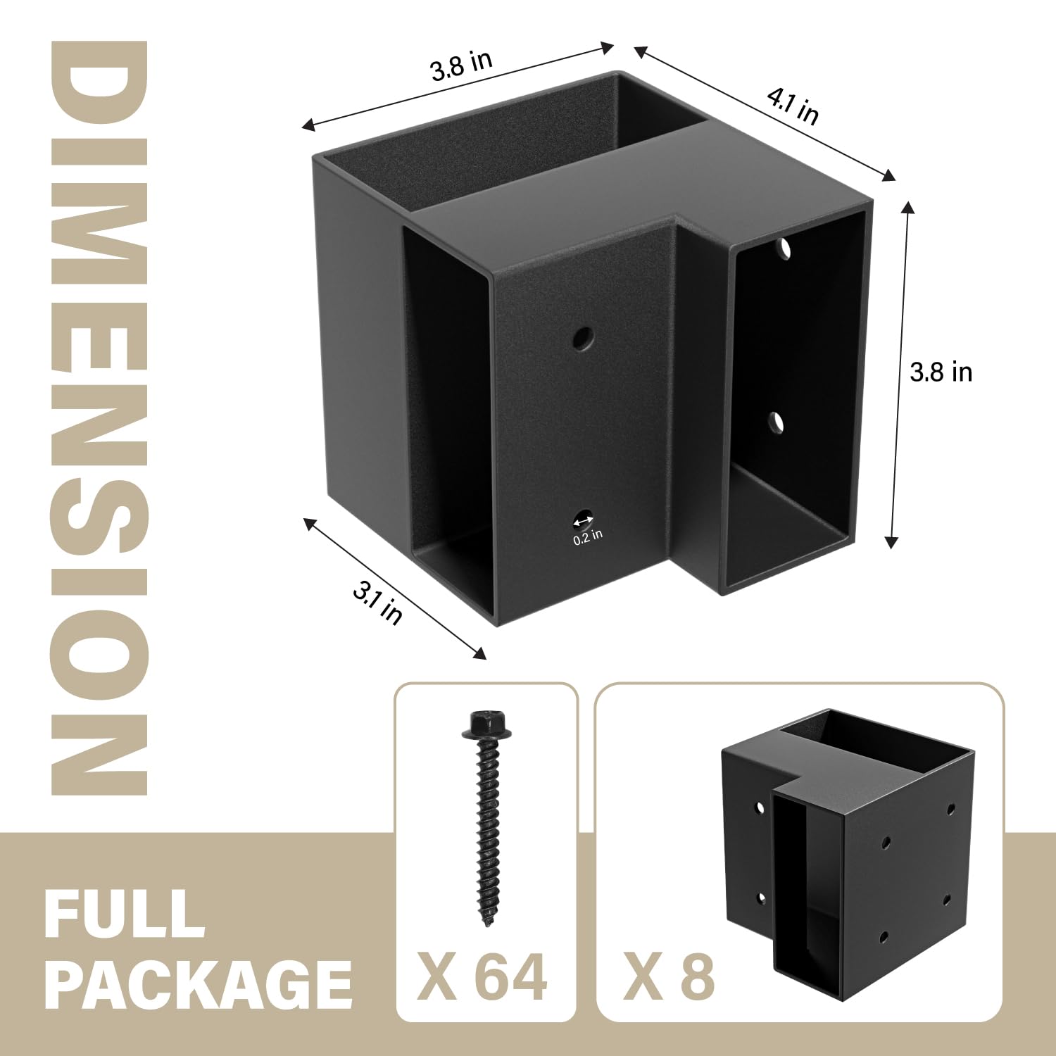 VINAHAND heavy-duty steel corner brackets for durable wood joints
