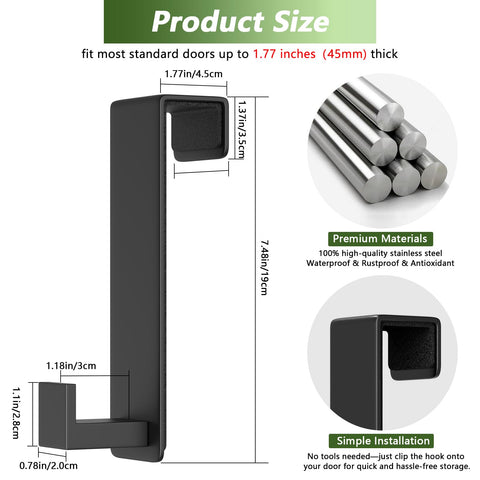 VINHOLD over-the-door-hook on door demonstrates space-saving organization for coats.